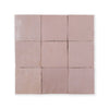 Handmade Moroccan Zellige 4x4 Powder Pink Terracotta Tile - Lot of 33 Sq ft