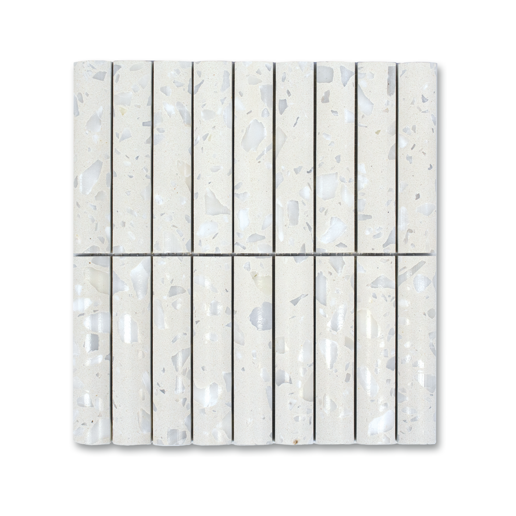 Fluted Asinara Terrazzo Honed Mosaic Tile