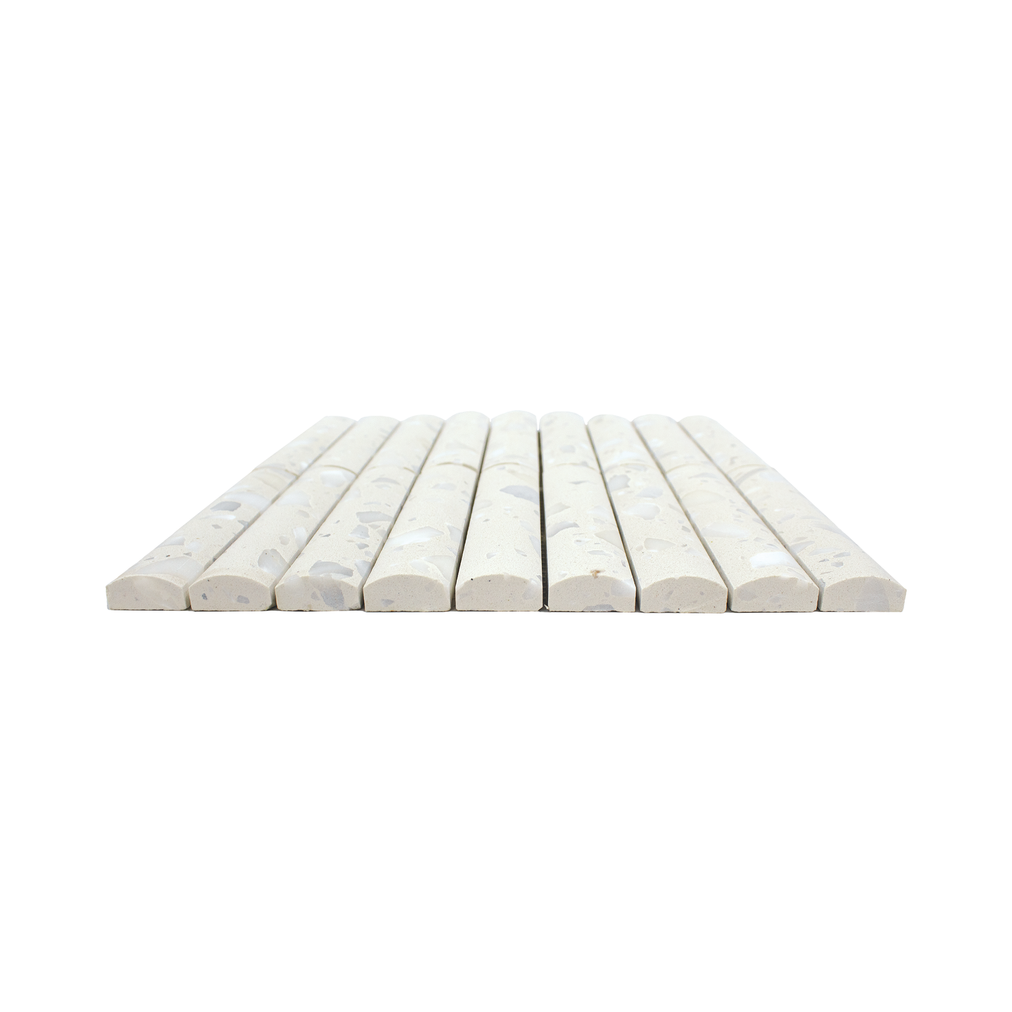 Fluted Asinara Terrazzo Honed Mosaic Tile