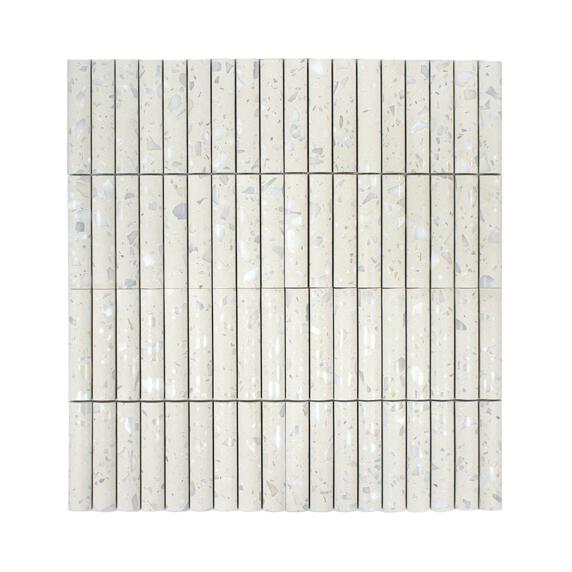 Fluted Asinara Terrazzo Honed Mosaic Tile