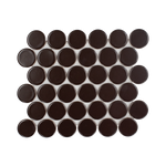 Dark Brown Matte Grande Penny Round Mosaic Tile