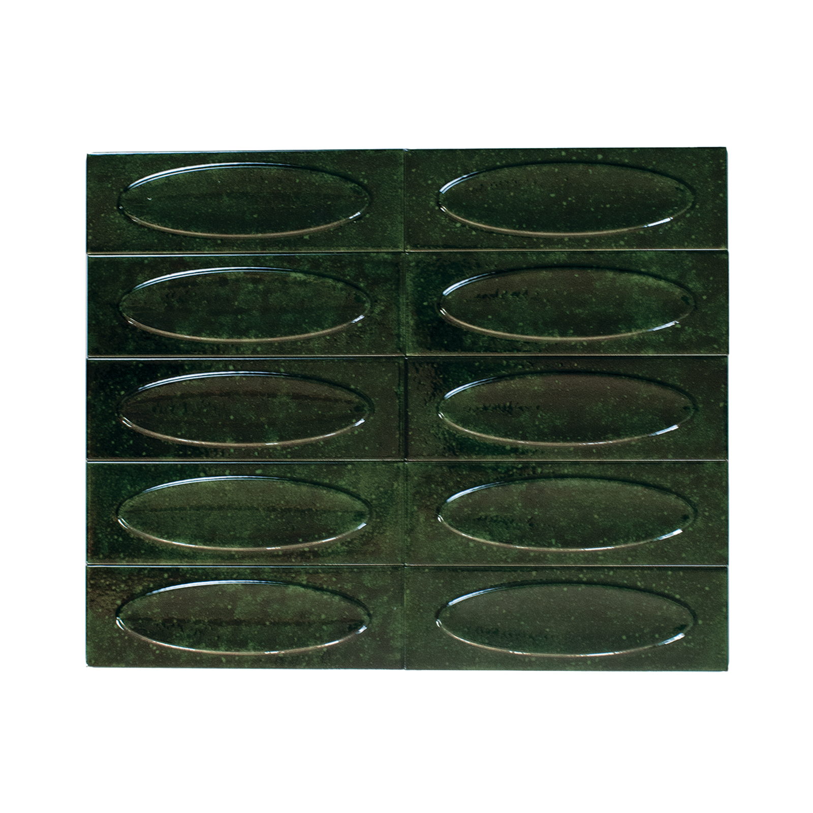 Bubble 2.5x8 Brick Alpine Green Ceramic Tiles