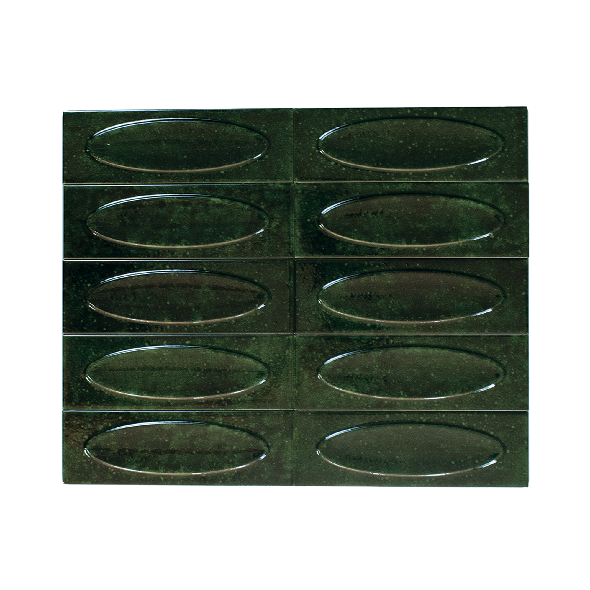 Bubble 2.5x8 Brick Alpine Green Ceramic Tiles