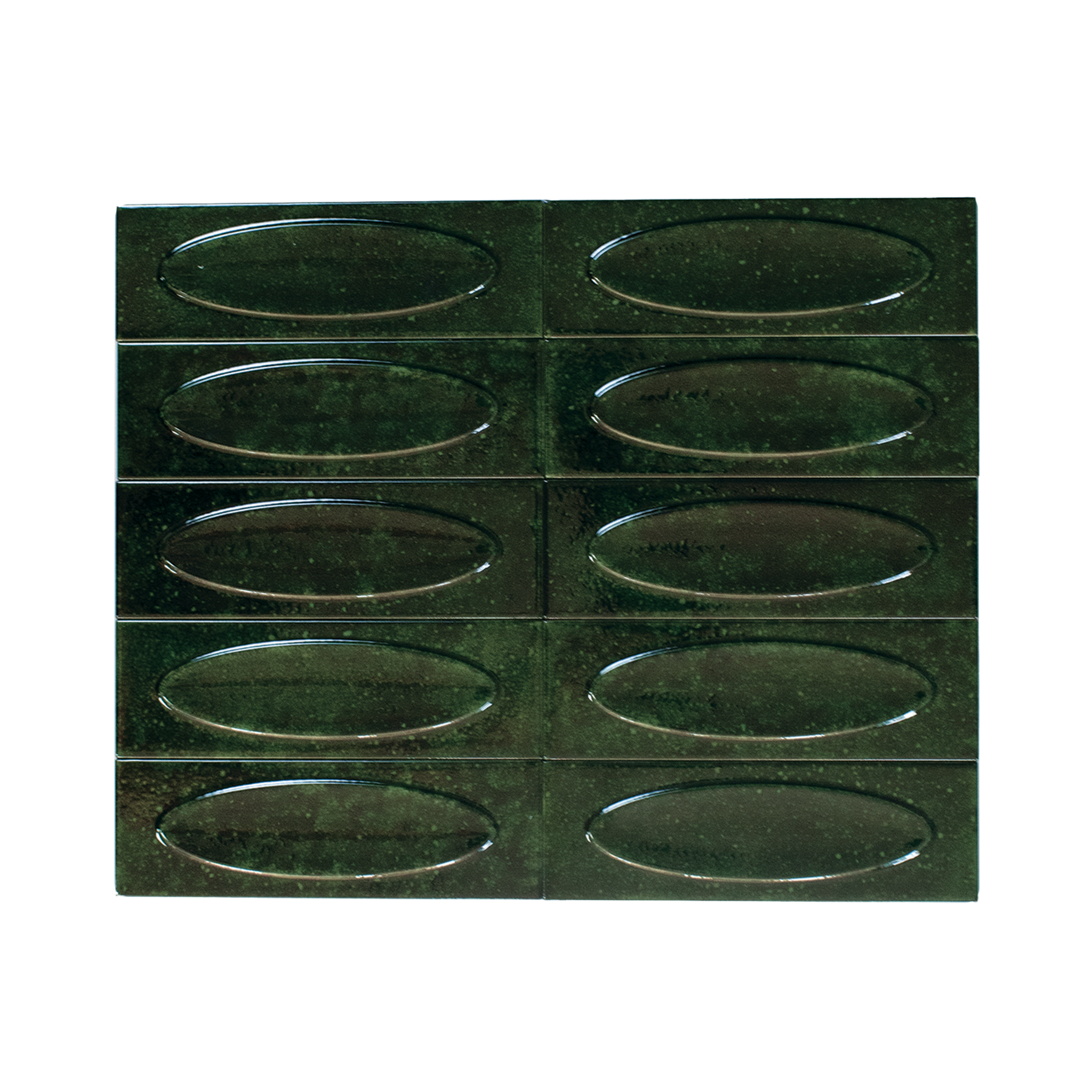 Bubble 2.5x8 Brick Alpine Green Ceramic Tiles