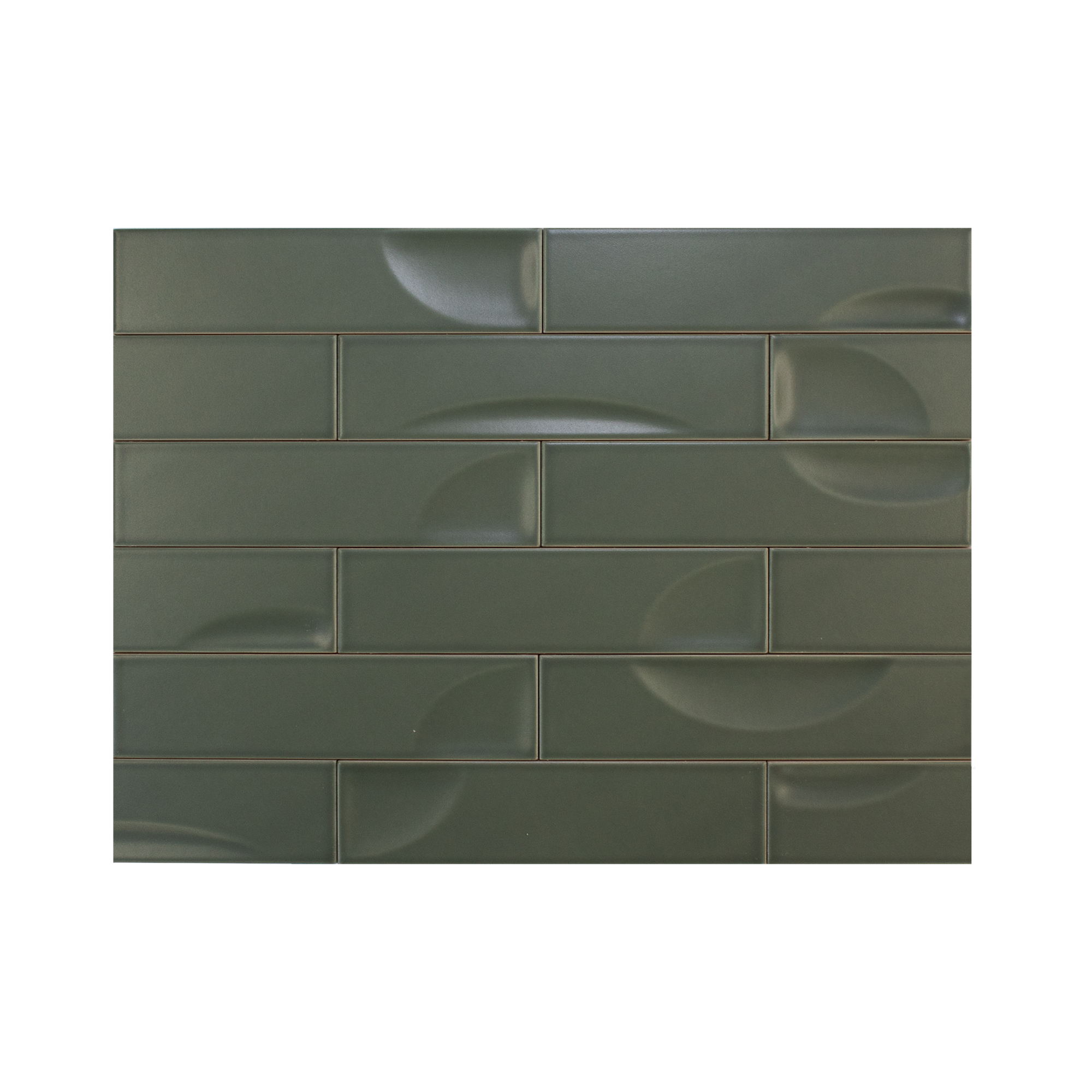 Hoop Wave 2.5x10 Silence Green Ceramic Tile