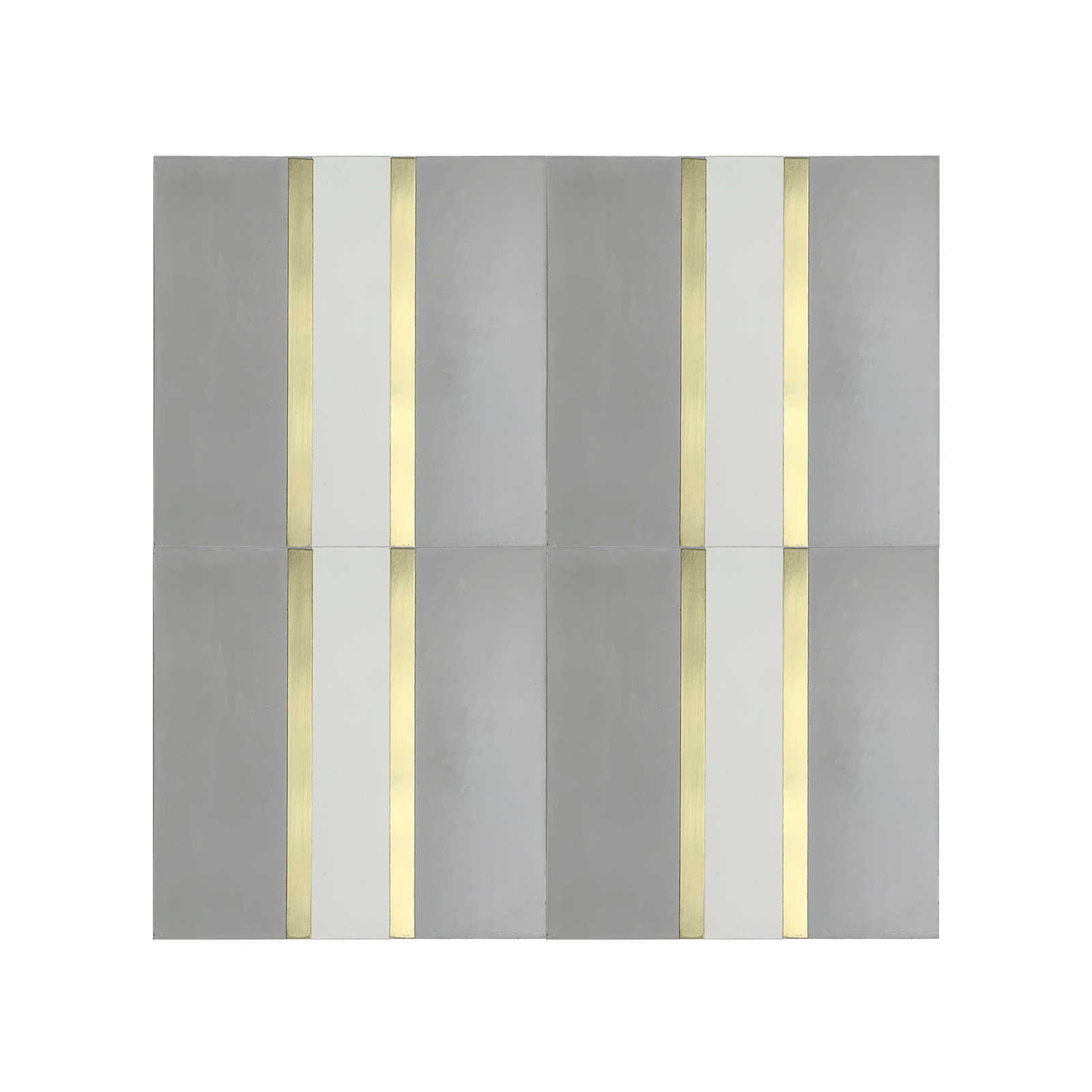 Stripe® Grey Cement Tile with Brass Inlay - Lot of 63 Sq ft