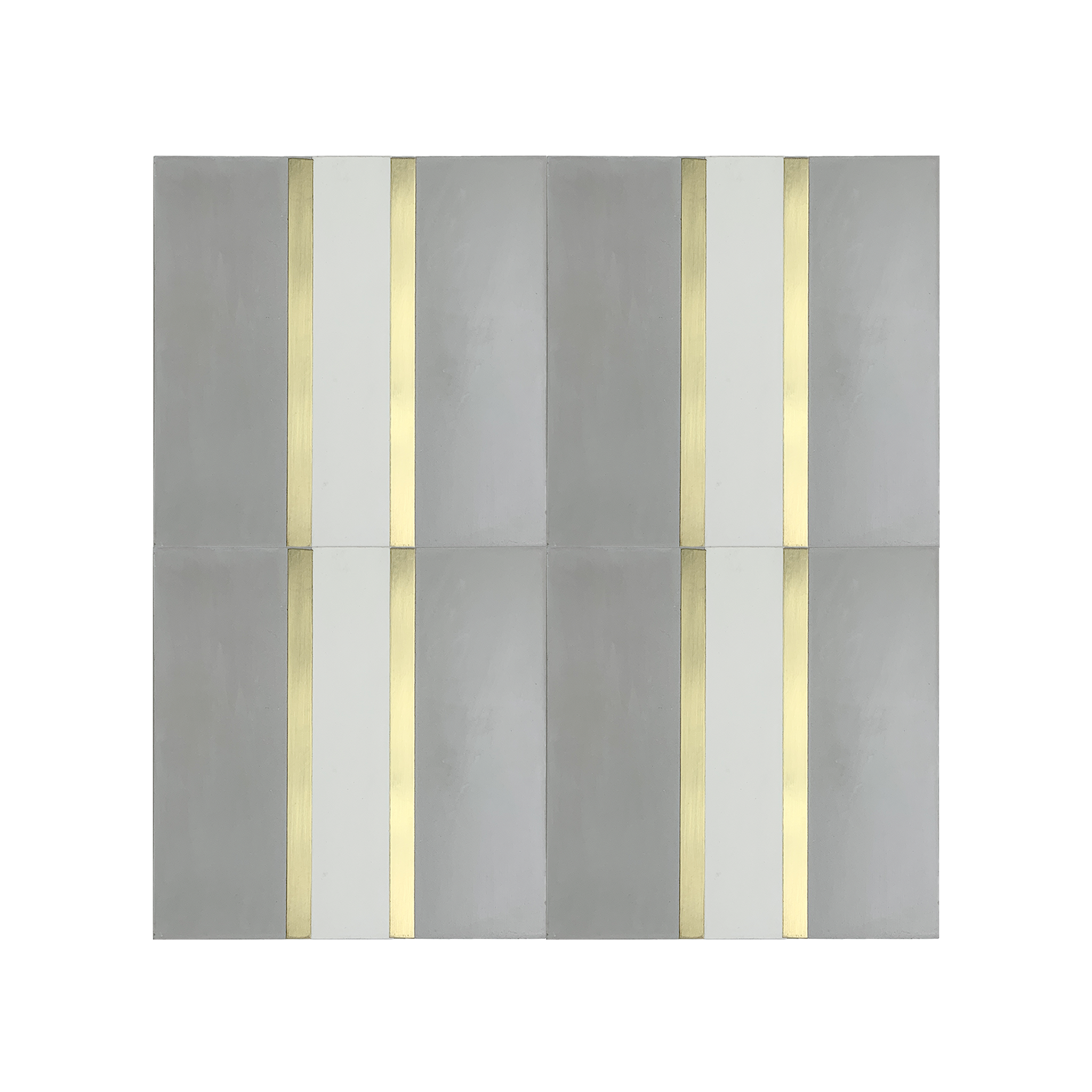 Stripe® Grey Cement Tile with Brass Inlay - Lot of 63 Sq ft