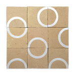 Chiseled 4x4 Circular Off White Zellige Tile