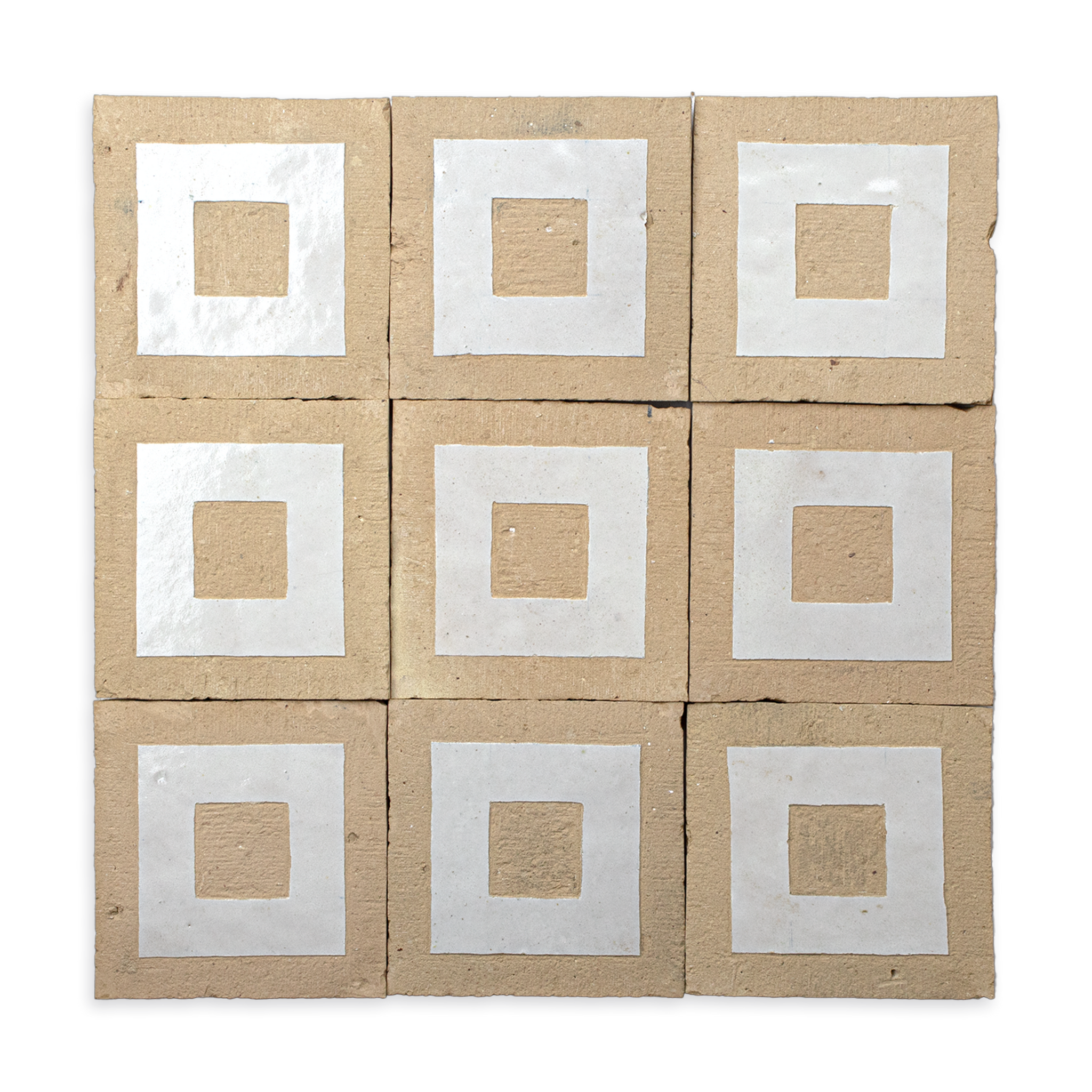 Chiseled 4x4 Square Off White Zellige Tile