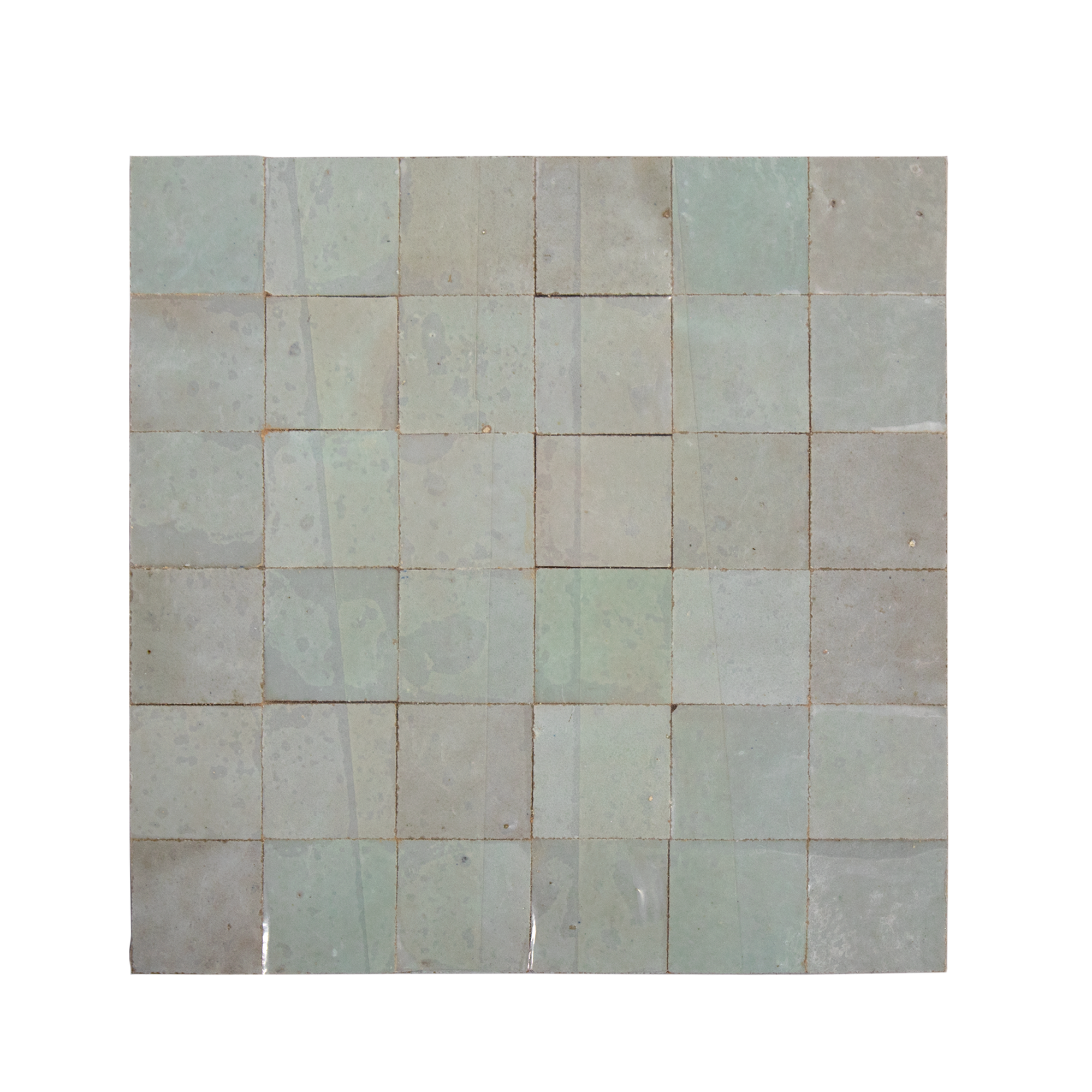 Handmade Moroccan Zellige 2x2 Fern Green Terracotta Mosaic Tile - Lot of 11 Sq ft