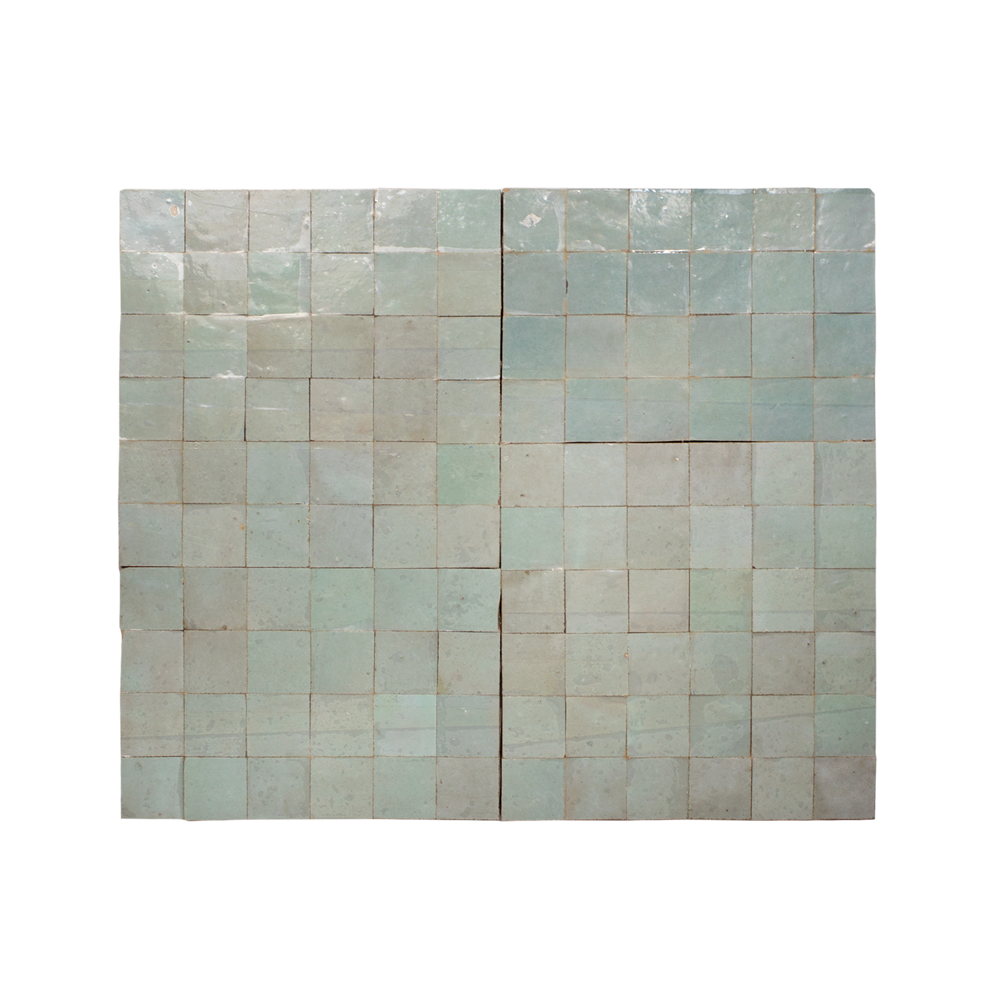 Handmade Moroccan Zellige 2x2 Fern Green Terracotta Mosaic Tile - Lot of 11 Sq ft