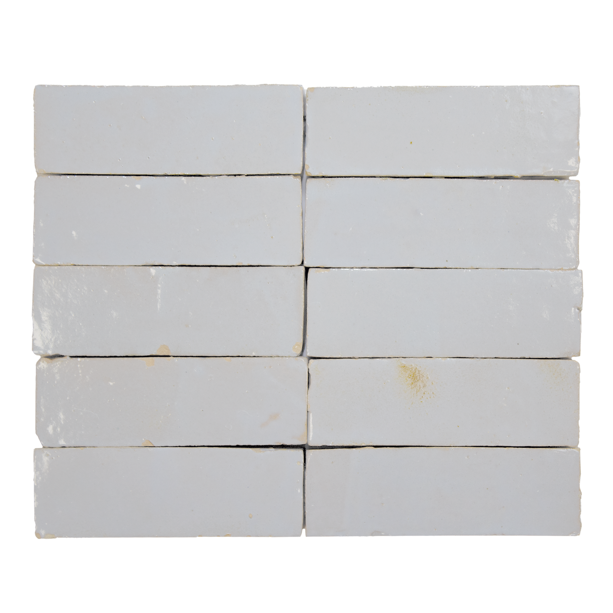 Handmade Moroccan Zellige 2x6 Pastel Blue Bejmat Terracotta Tile