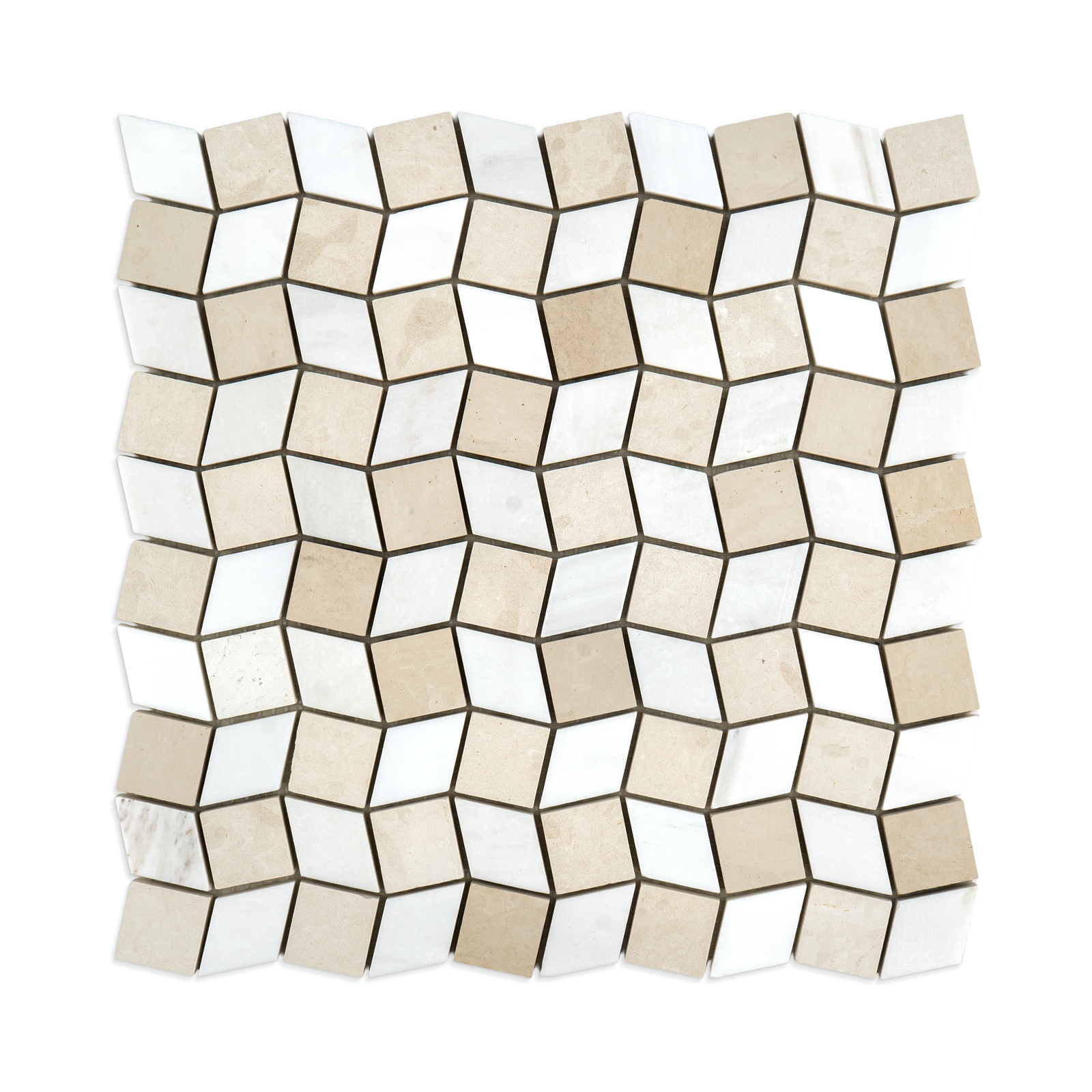 Dizzy Beige Limestone with Dolomite Marble Honed Mosaic Tile