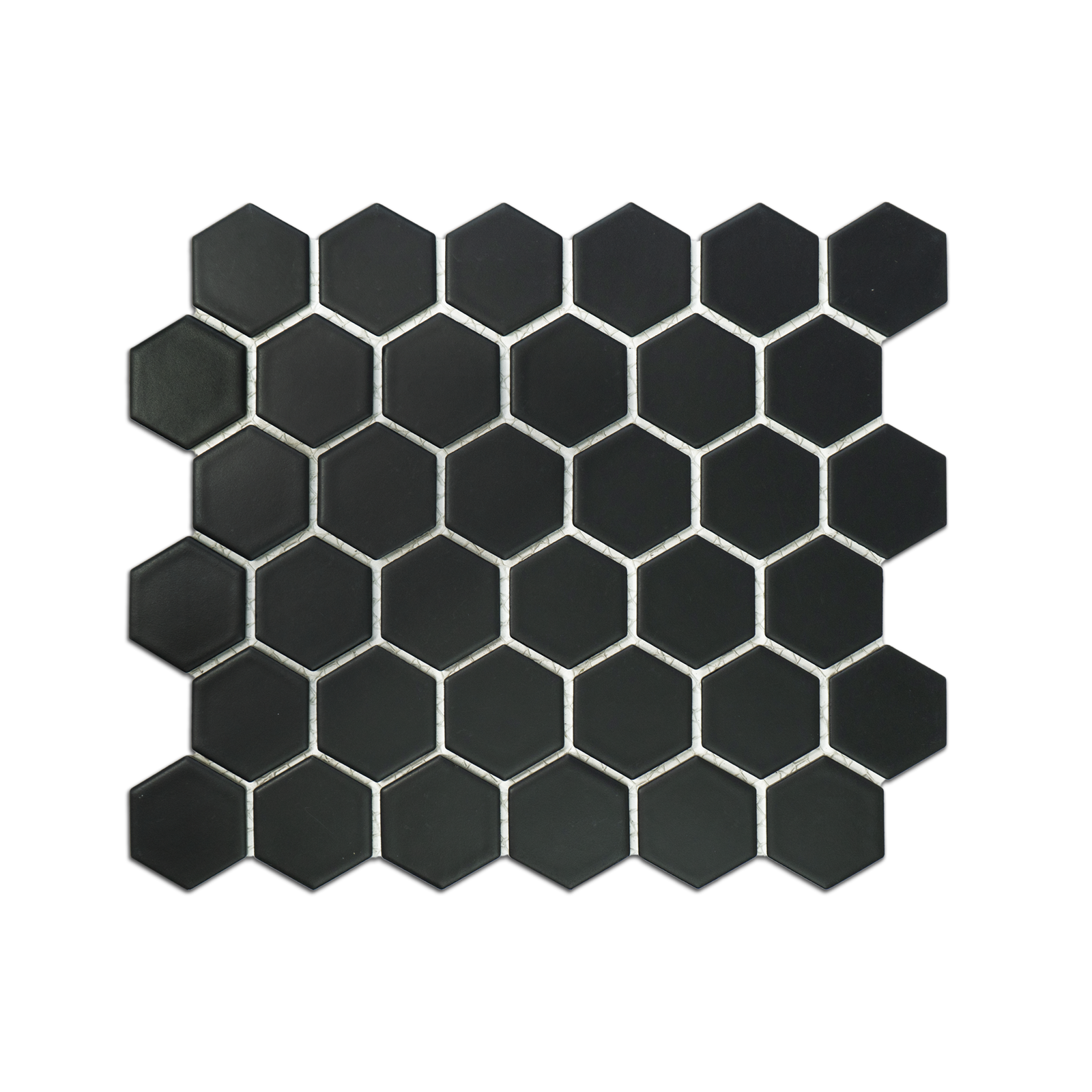 2" Black Matte Hexagon