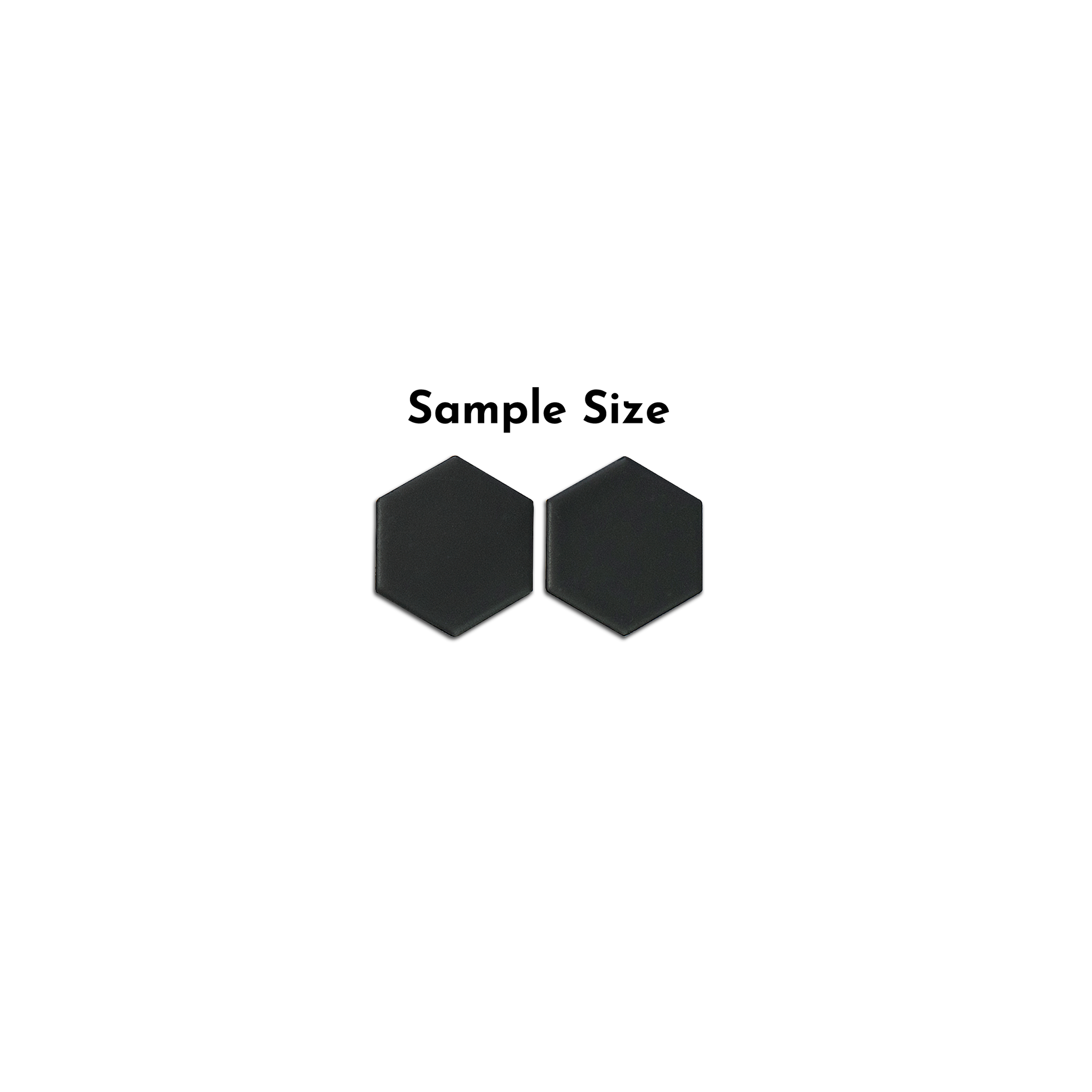 2" Black Matte Hexagon