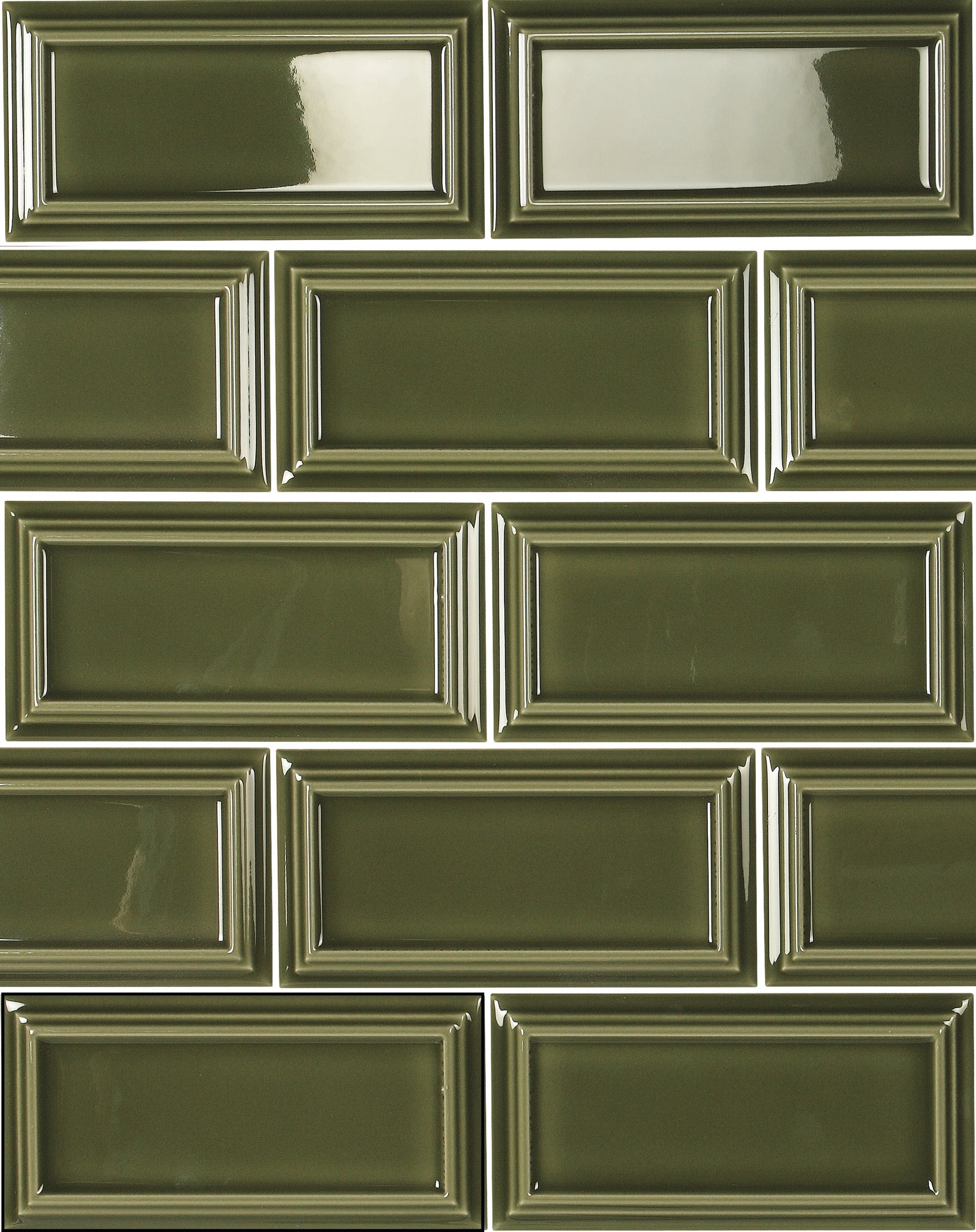 Victorian Olive Green Ceramic Tile