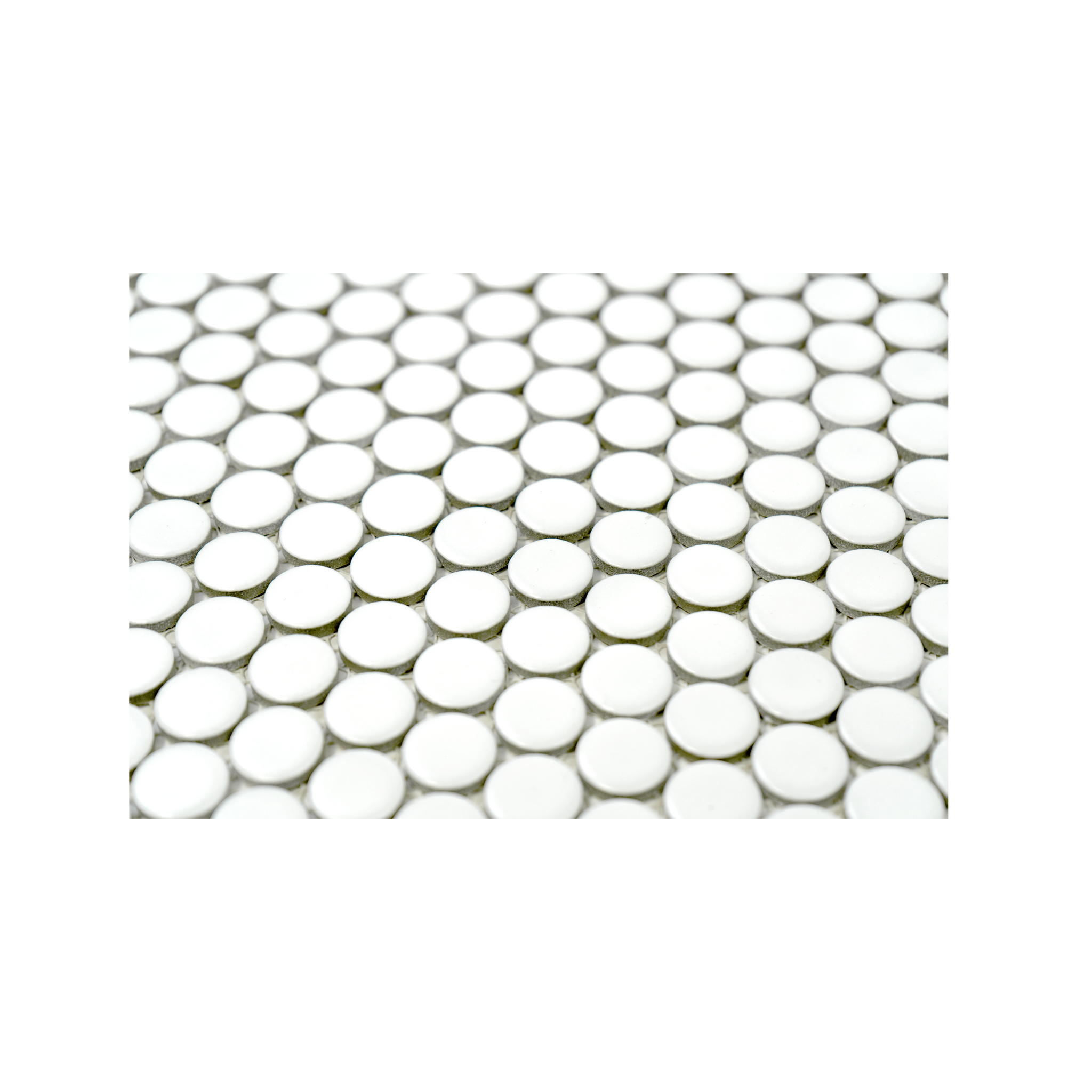 3/4" White Matte Penny Round Mosaic