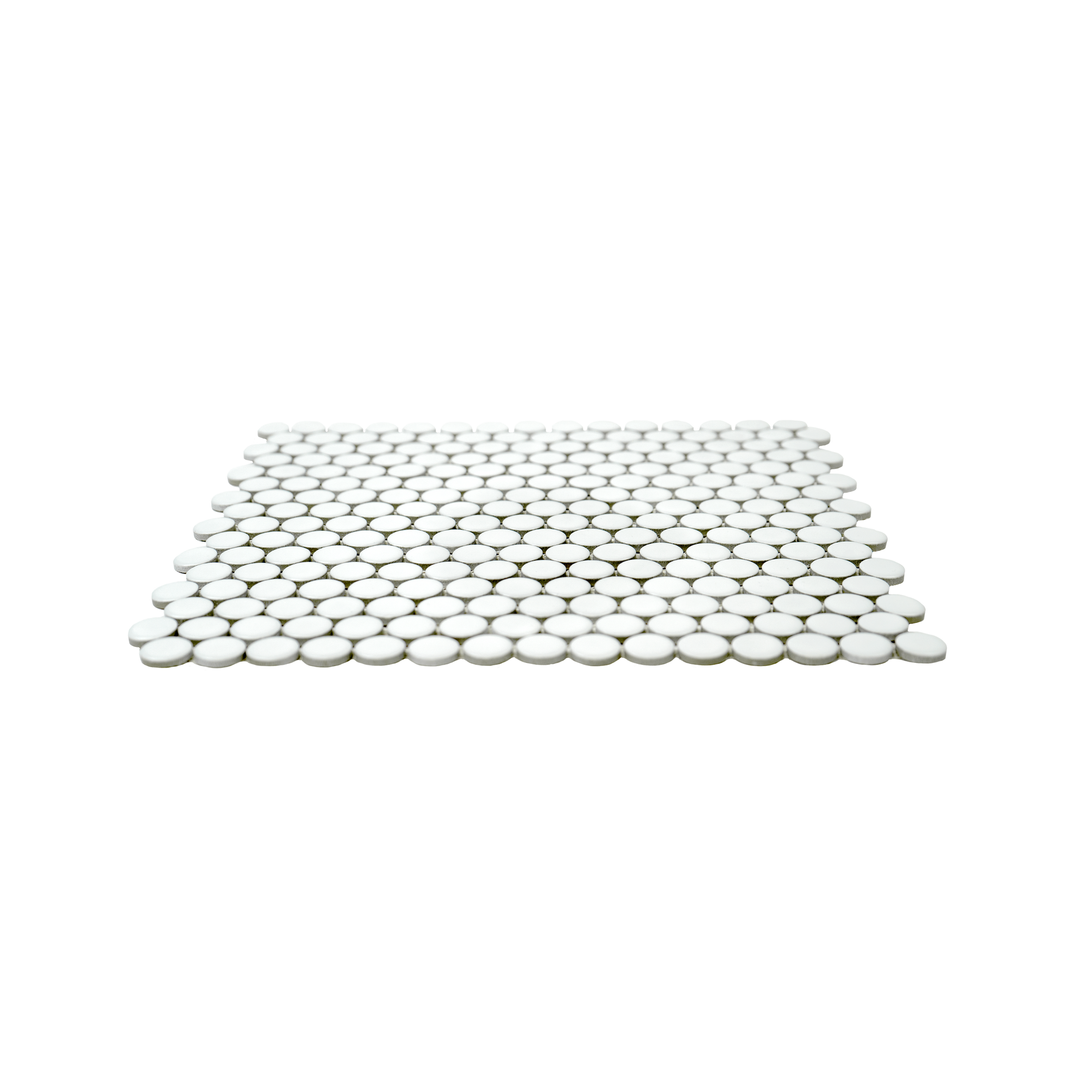 3/4" White Matte Penny Round Mosaic