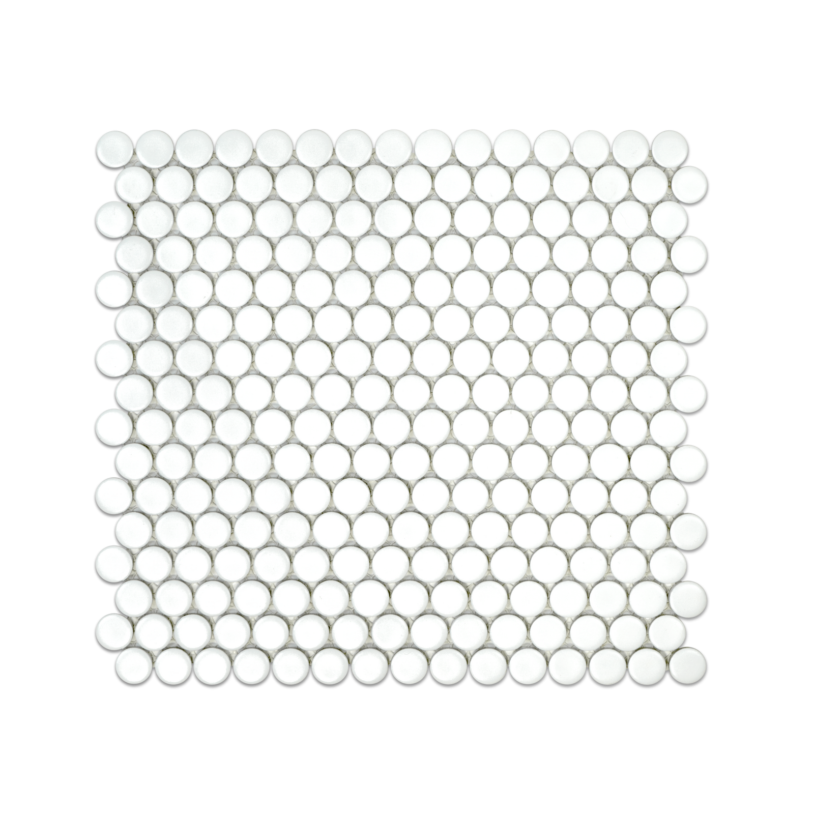 3/4" White Matte Penny Round Mosaic