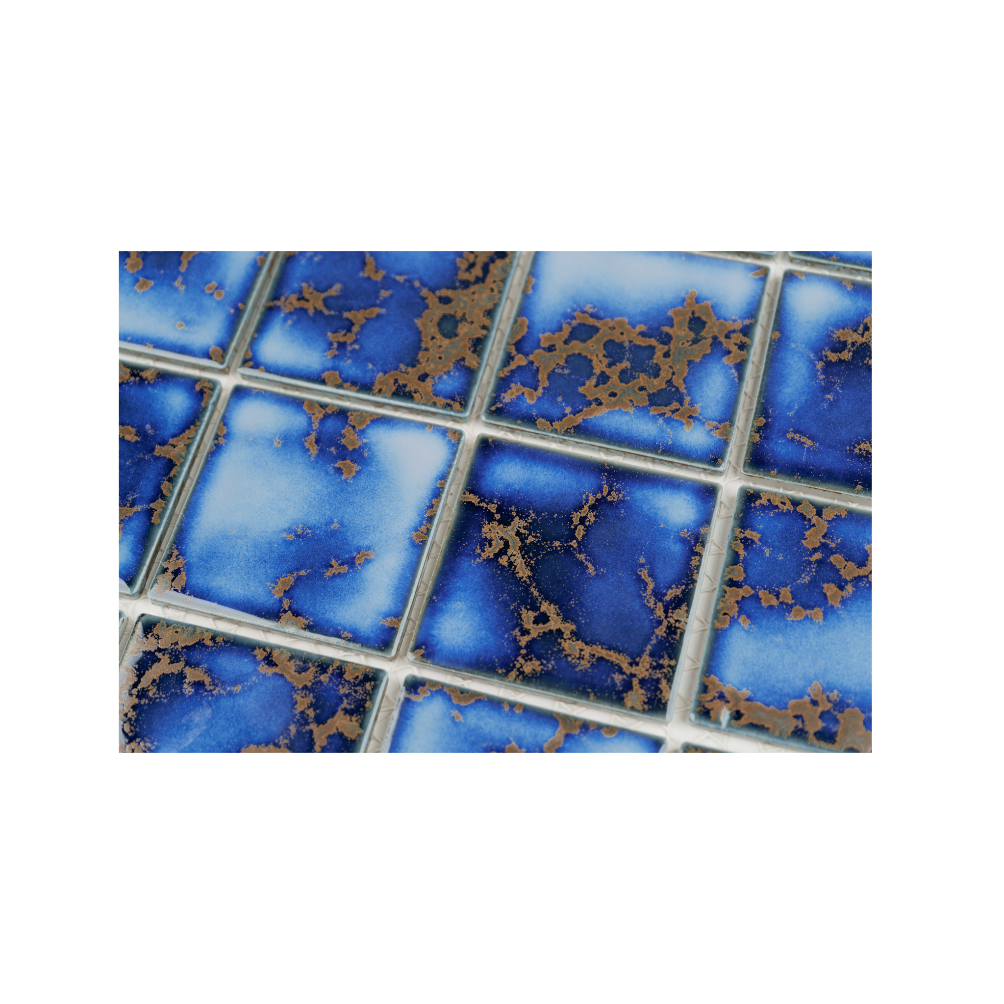 3x3 Rusty Cobalt Blue Pool Mosaic Tile