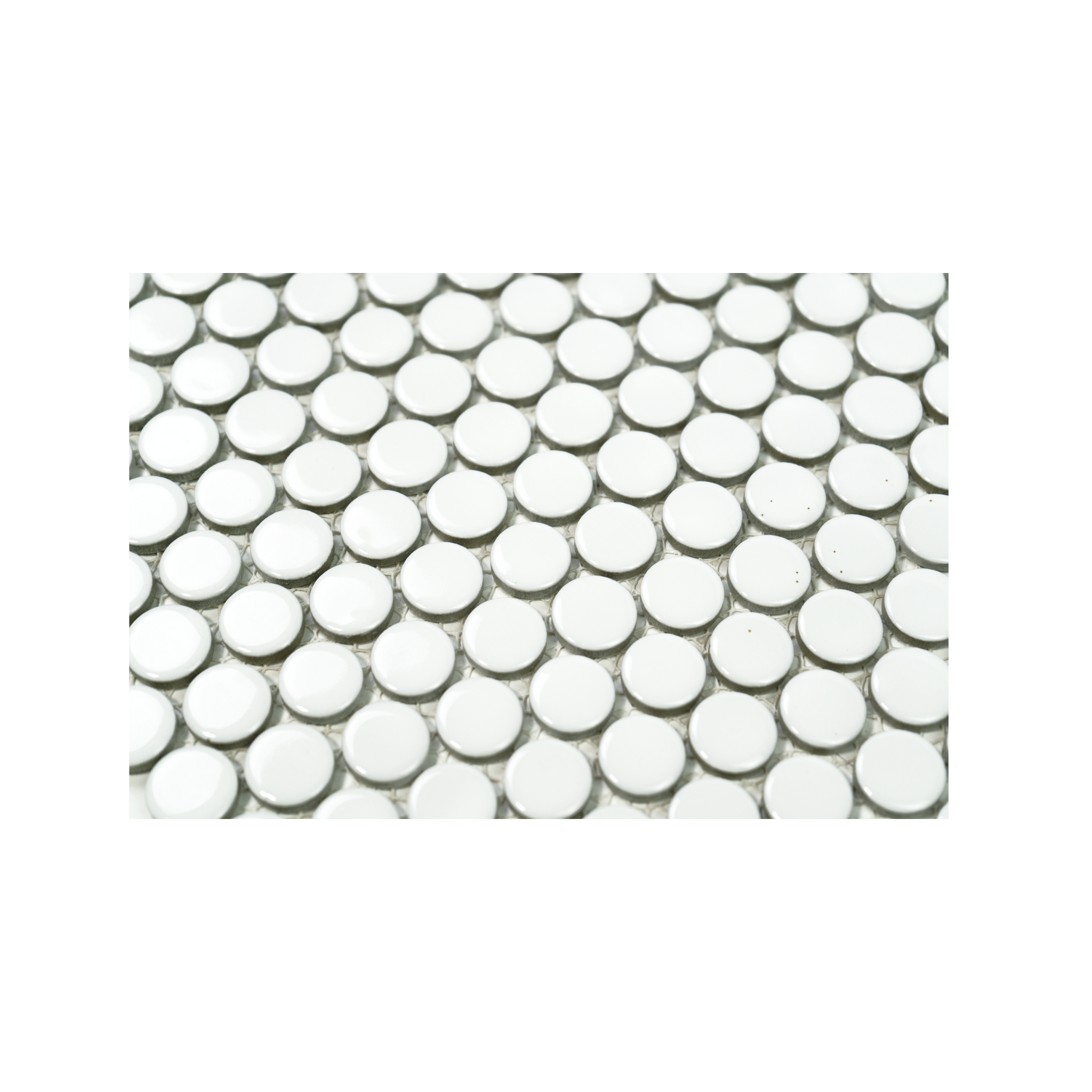 3/4" White Shiny Penny Mosaic