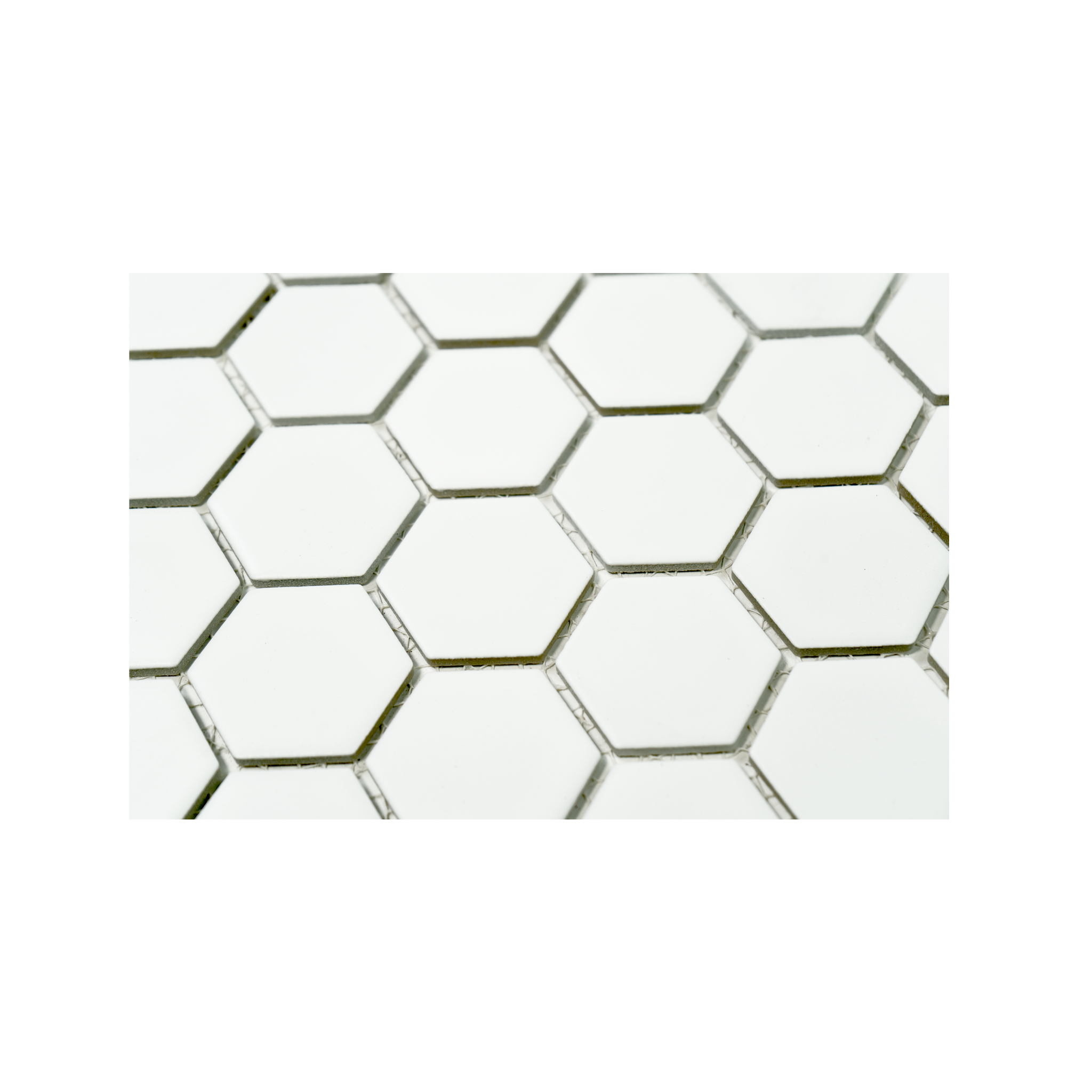 2" White Matte Hexagon