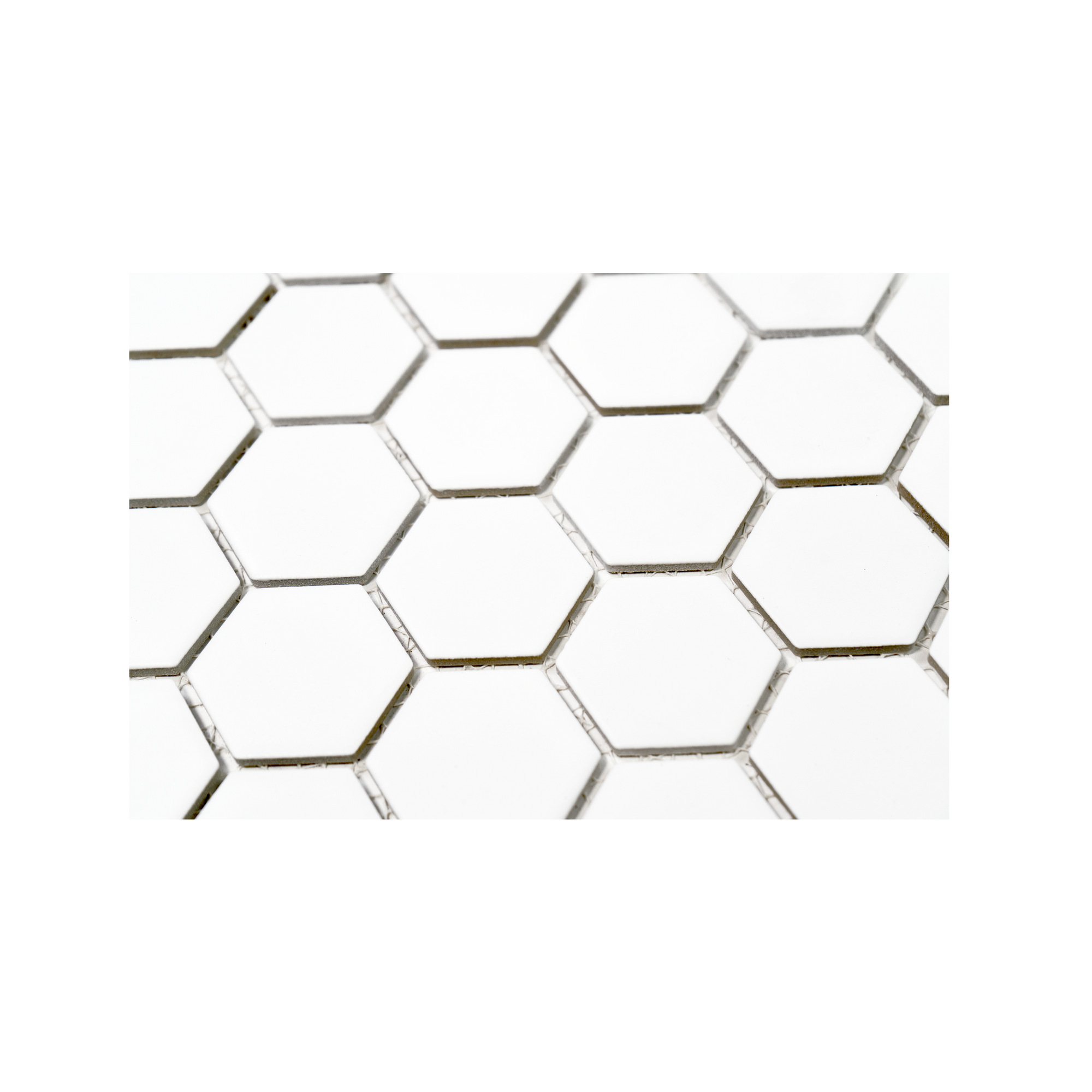 2" White Matte Hexagon