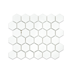 2" White Matte Hexagon