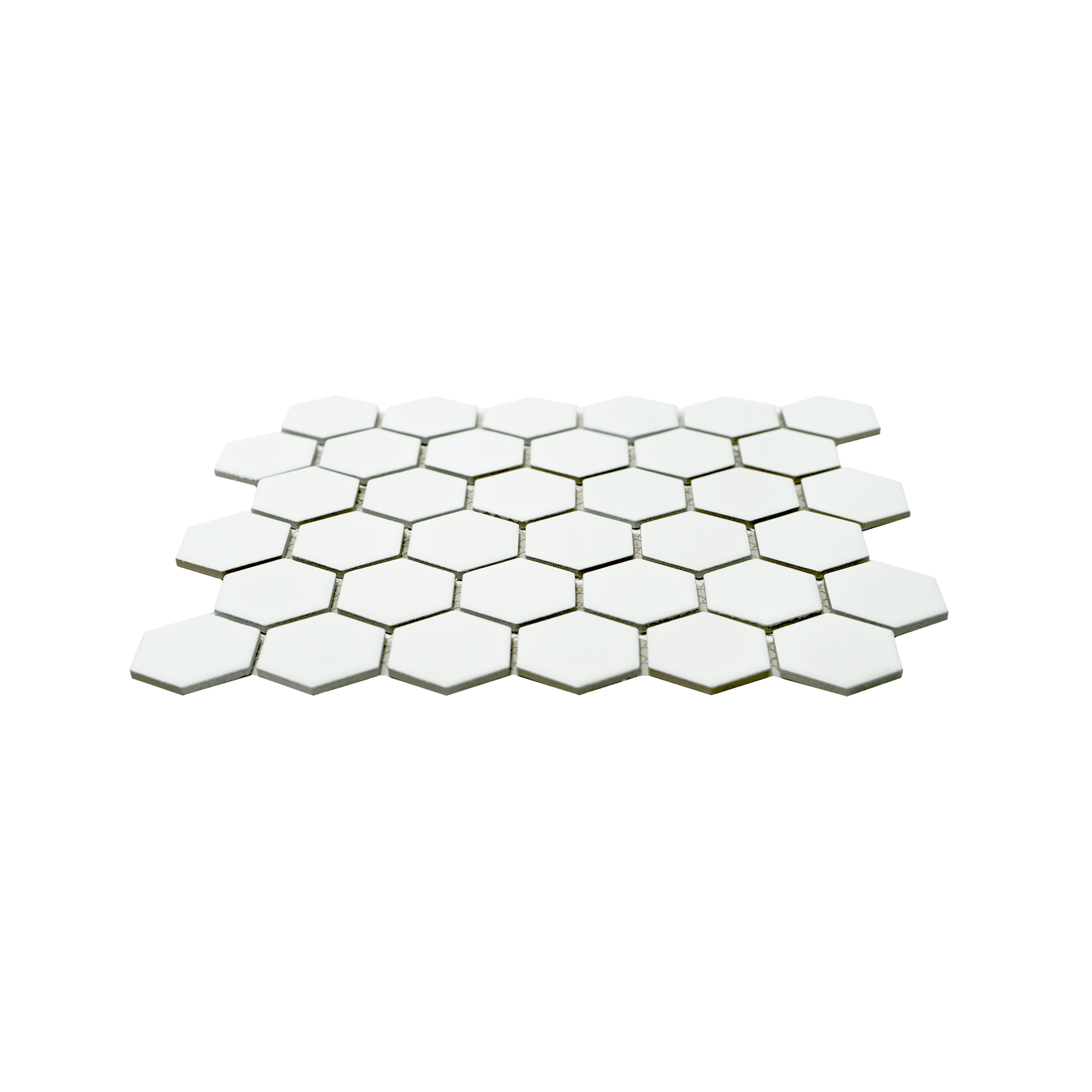 2" White Matte Hexagon