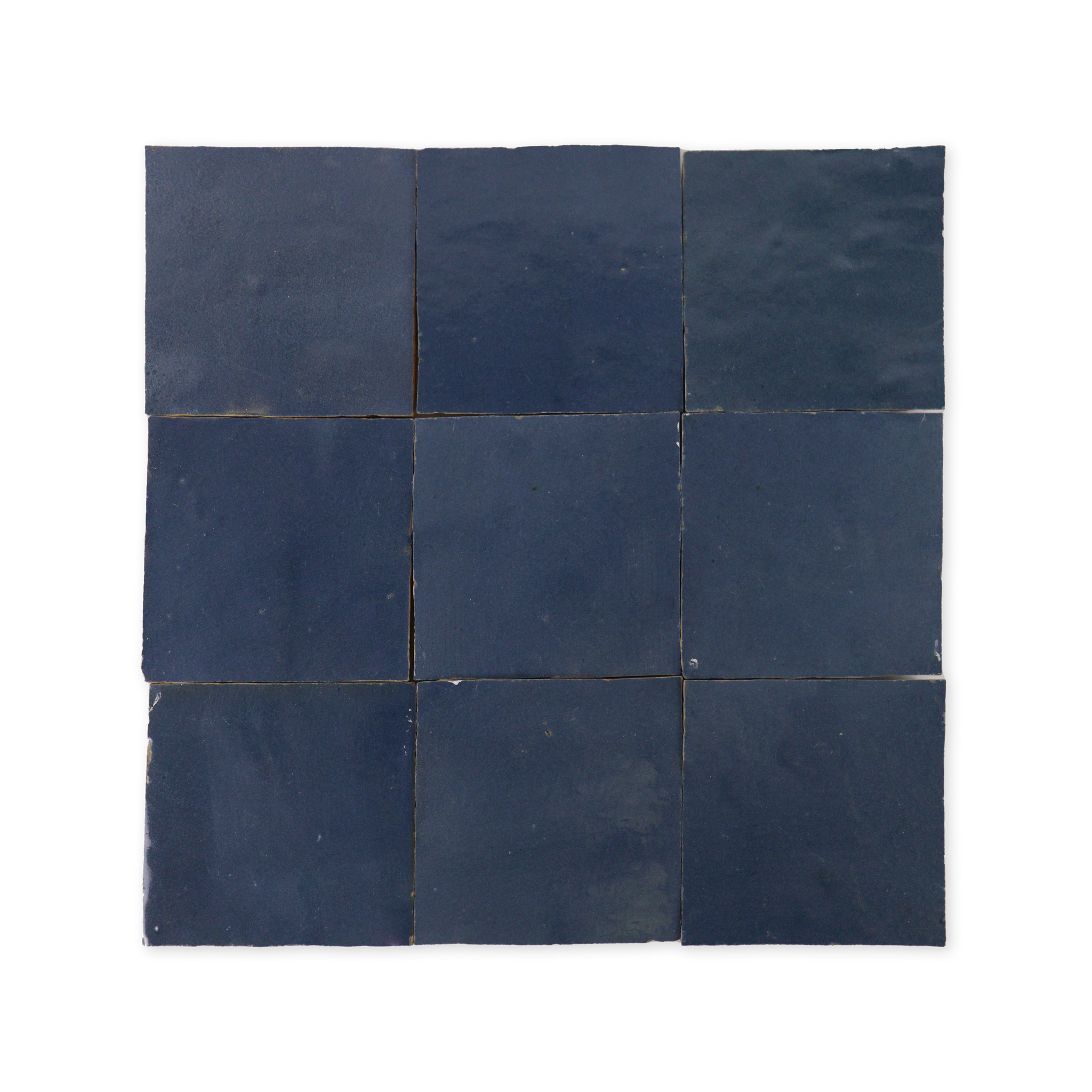 Emery Blue 4x4 Square Handmade Crackled Terracotta Tile