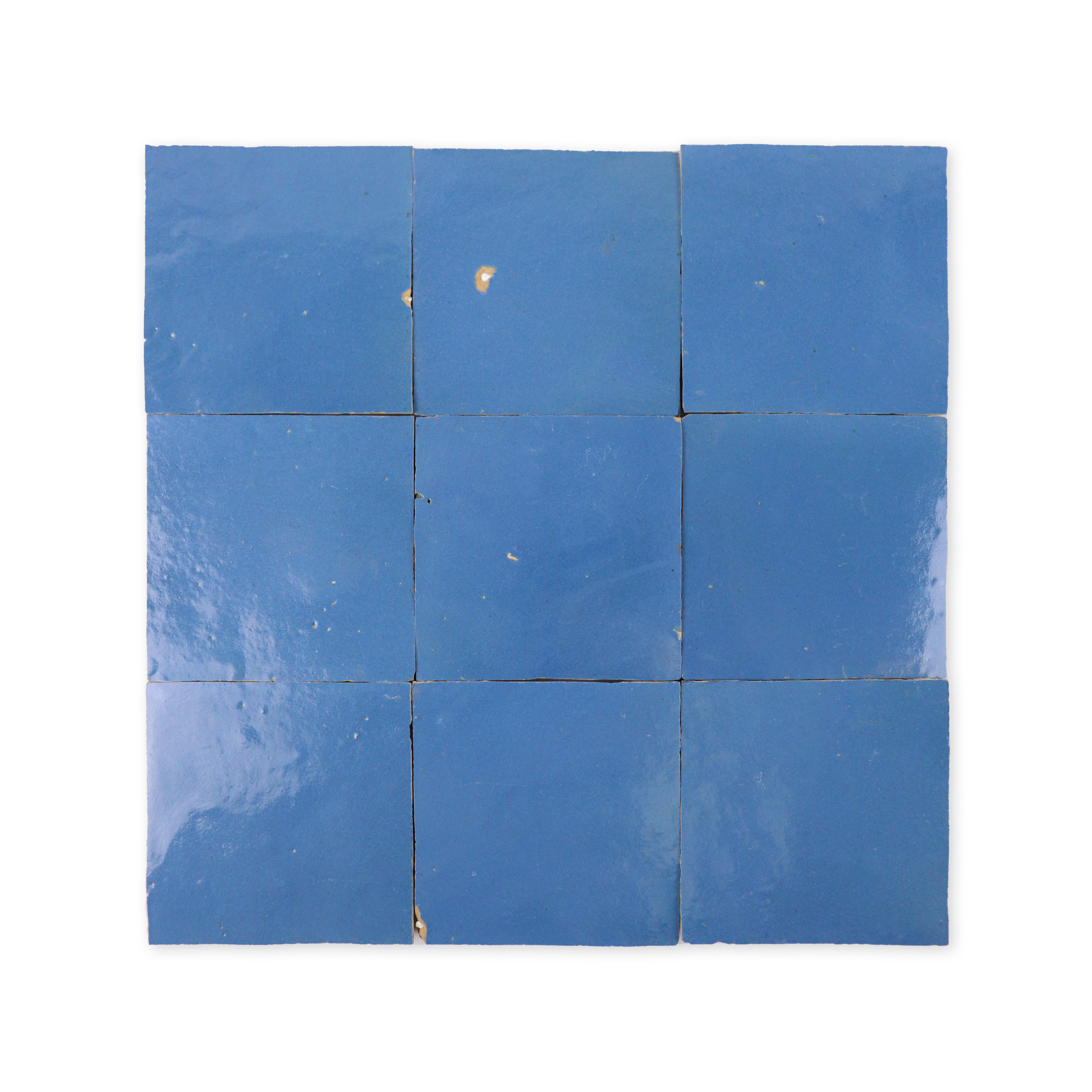 Handmade Moroccan Zellige 4x4 Mykonos Blue Terracotta Tile