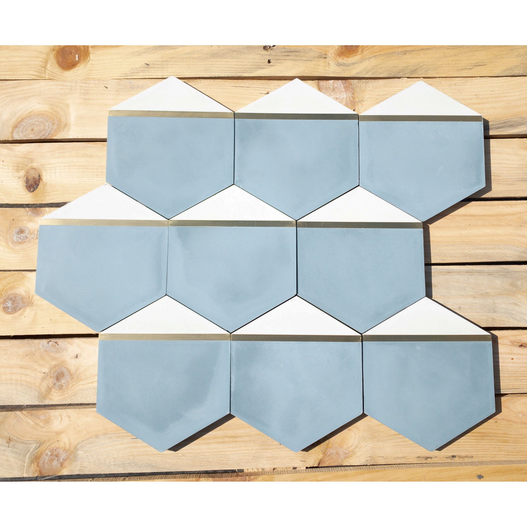 Denim Hexagon Tile  Blue Honeycomb Ceramic Tile – Mercury Mosaics